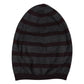 Gray Striped Wool Knitted Winter Beanie Hat