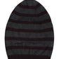 Gray Striped Wool Knitted Winter Beanie Hat