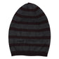 Gray Striped Wool Knitted Winter Beanie Hat