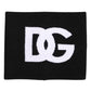 Black White Logo Print Knitted Neck Warmer Scarf