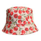 Beige Cotton Printed Wide Brim Bucket Hat