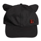 Black Cotton Logo Patch 6 Panels Baseball Cap