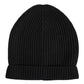 Black Cashmere Knitted Winter Beanie Hat