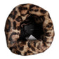 Brown Leopard Faux Fur Women Bucket Hat