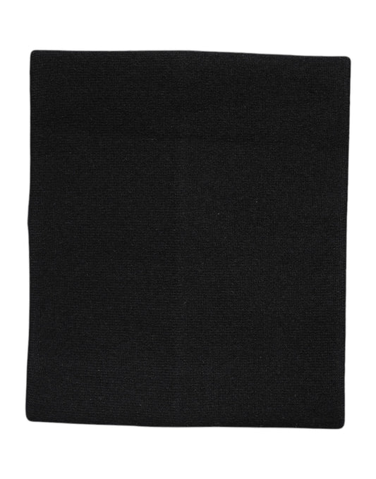 Black Cashmere Knitted Neck Warmer Foulard Scarf