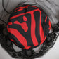 Black Red Stripes Lace Tulle Bucket Hat