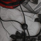 Black Red Stripes Lace Tulle Bucket Hat