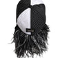 White Black Polka Dot Feathers Baseball Cap