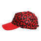 Red Cotton 6 Panels Women Baseball Cap