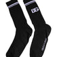 Black Cotton Logo Mid Calf Men Socks