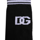 Black Cotton Logo Mid Calf Men Socks