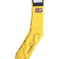 Yellow Cotton DG Logo Mid Calf Socks