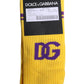 Yellow Cotton DG Logo Mid Calf Socks
