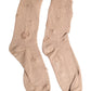 Beige Solid Stretch Mid Calf Men Socks