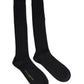 Black DG Logo Print Over The Calf Socks