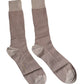 Brown Solid DG Logo Mid Calf Men Socks