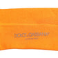 Orange Cotton Logo Over The Calf Socks