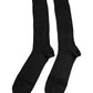 Black Stretch Logo Mid Calf Men Socks