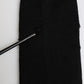 Black Solid Stretch Mid Calf Men Socks