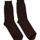 Brown Solid Cotton Stretch Mid Calf Socks