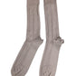Brown Cotton Stretch Logo Over Calf Socks