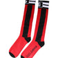 Red Cotton Stretch Printed Socks