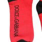 Red Cotton Stretch Printed Socks