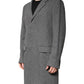 Gray Wool Single Breasted Trench Coat Jacket