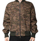 Brown Camouflage Bomber Full Zip Jacket