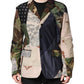 Multicolor Camouflage Patchwork Coat Blazer