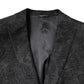 Black Floral Jacquard Coat Jacket Blazer