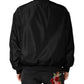 Black Long Sleeves Full Zip Bomber Jacket