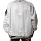White DG Logo Polyester Jersey Bomber Jacket
