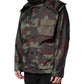 Multicolor Camouflage Button Hooded Jacket