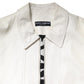 White Collared Full Zip Biker Coat Jacket