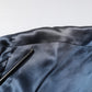 Blue Solid Silk Men Wrap Robe Coat Jacket