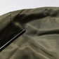 Green Nylon Full Zip Men Bomber Jacket