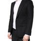 Black Cotton Single Breasted Men Coat Blazer