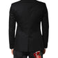 Black Cotton Single Breasted Men Coat Blazer