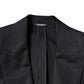 Black Cotton Single Breasted Men Coat Blazer