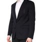 Black Wool Single Breasted Coat Suit Blazer