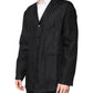 Black Linen Single Breasted Men Coat Blazer
