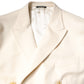 Beige Cashmere Double Breasted Coat Blazer