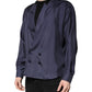 Dark Blue Silk Double Breasted Shirt
