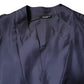 Dark Blue Silk Double Breasted Shirt