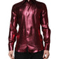 Metallic Red Cotton GOLD Dress Formal Shirt