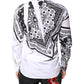 White Black Bandana MARTINI Men Dress Shirt