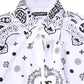 White Black Bandana MARTINI Men Dress Shirt
