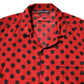 Red Polka Dot Silk Long Sleeve Shirt