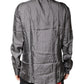 Gray Polka Dot Silk Long Sleeve Shirt